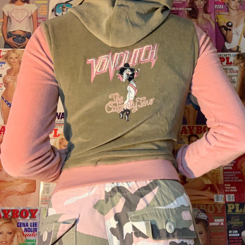 Von Dutch velour zip up hoodie